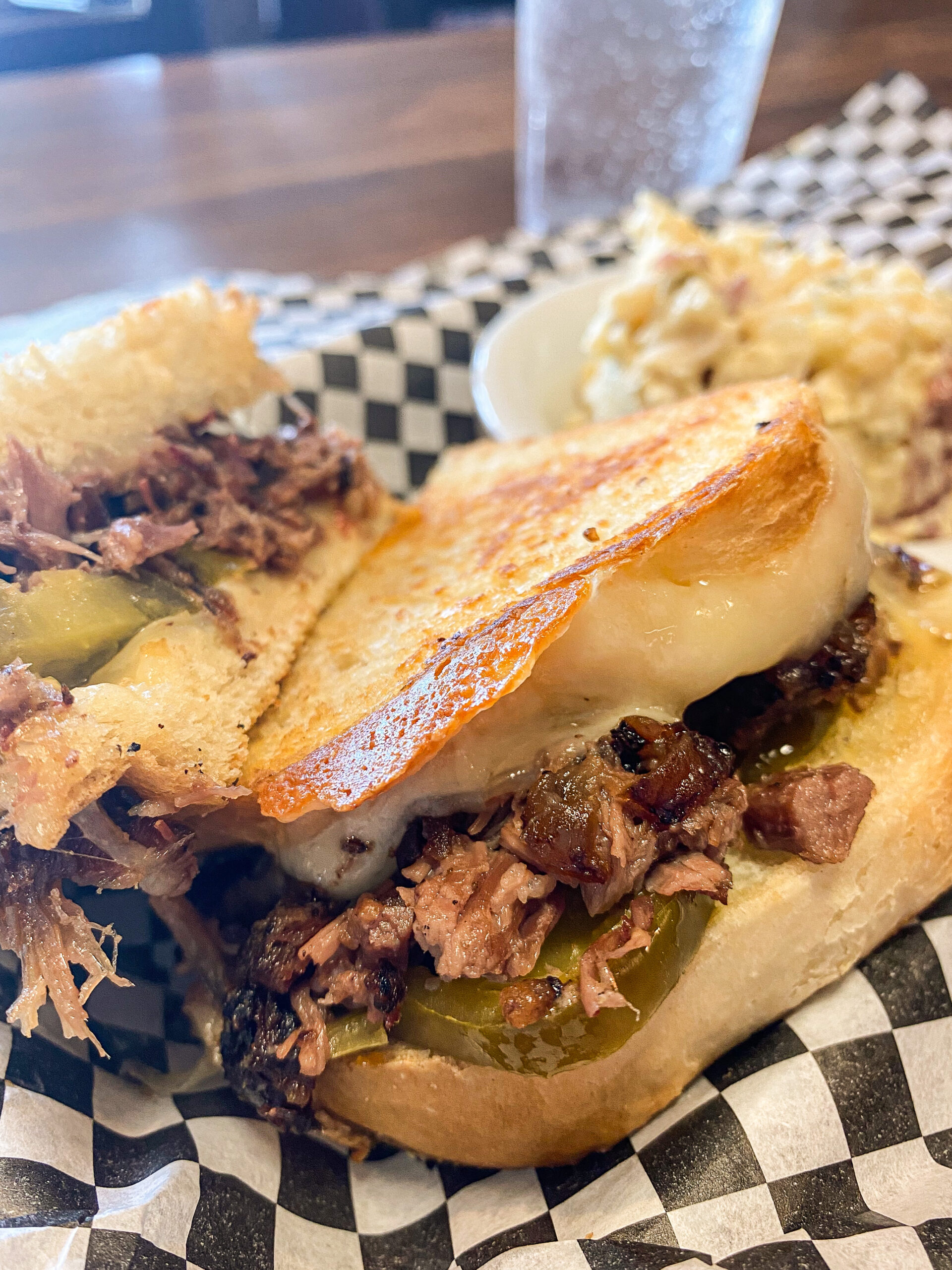 Brisket melt sandwich